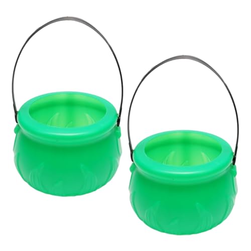 BESTonZON 2st Flammeneimer Halloween-poolschwimmer Halloween-süßigkeitenschale Kessel Sprudelnd Befüllbar Halloween-kürbisaufkleber Im Freien Partydekorationen Für Goodie-bags Plastik Green von BESTonZON