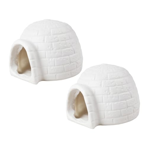 BESTonZON 2st Iglu-Modell Bauernhof-eishaus-Figuren Kleines Eishaus-Handwerk Eishausdekorationen Stehendes Eishaus-Ornament Sandtisch-eishaus- Stehendes Eishausmodell Weiß Plastik von BESTonZON