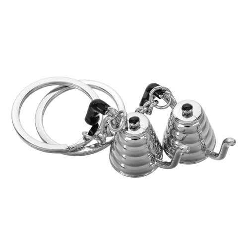 BESTonZON 2st Kaffeekessel Schlüsselanhänger Mit Kaffeemotiv Kaffeetasse-schlüsselanhänger Kaffeetasse Schlüsselanhänger Wasserkocher Auf Dem Herd Kaffeetasse Charme Rostfreier Stahl Silver von BESTonZON