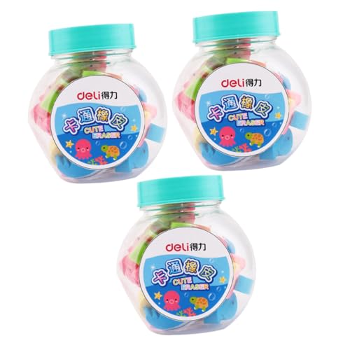 BESTonZON 3 Mini-Radierer erasers for kinder radiergummi schulzubehör radiergummi lustig Radiergummi Bunt cauchtisch schreibwaren Radiergummi für die Schule schöner Radiergummi PVC von BESTonZON