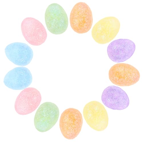 BESTonZON 3 Ostereier teigroller ostern osterbastelei easter eggs geldgeschenke verpacken ostern Osterdekoration für Einkaufszentren schäumt Ei Osterei- Miniatur-Glitzer-Ei Schaum von BESTonZON