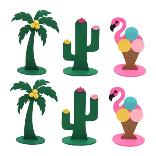 BESTonZON 3 Sätze Filz Tischplatz Tropischer Tischaufsatz Bürodekoration Tropische Blattdekoration Wohnaccessoires Flamingo-Ornament Fühlte Desktop-schmuck Filzdekoration Gefühlt von BESTonZON