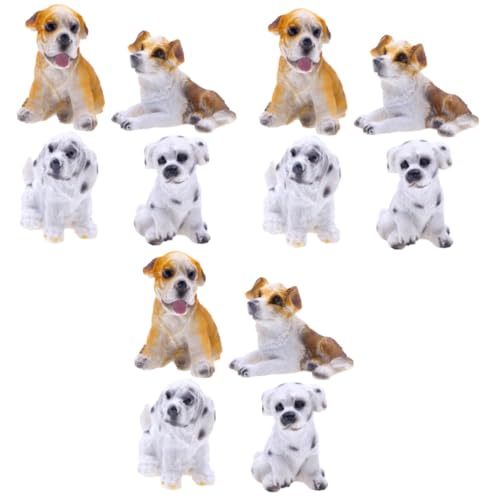 BESTonZON 3 Sätze Simulationshund Home Decor Wohnungsdeko Tierfiguren Für Miniaturgärten Home Dekoration Die Hundestatue Welpe Kleine Tierfiguren Mini-tierfiguren Harz 4 Stück * 3 von BESTonZON