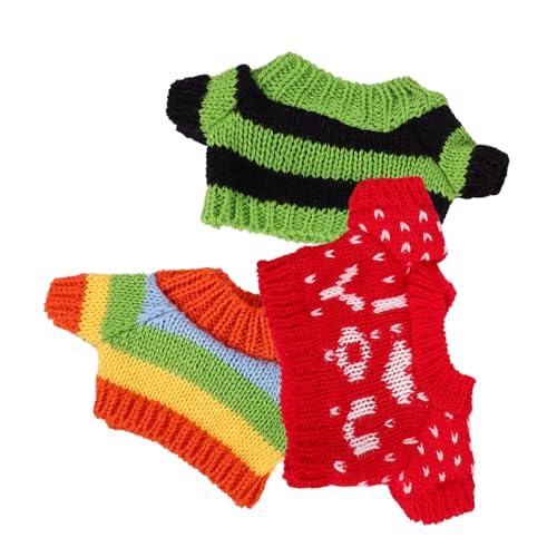 BESTonZON 3 Stück Puppenpullover Zubehör Mädchen Puppen Kinderwagen Spielzeug Ausgestopfte Bären Kleidung Süßer Bären Pullover Puppen Plüschtier Rollenspiel Plüschtier Kleidung von BESTonZON