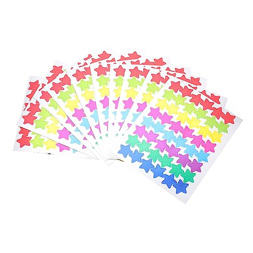 BESTonZON 30 Blätter Star-Belohnungsaufkleber Kinderhandwerk dekorative Sternaufkleber kinderzimmer Sticker Aufkleber Kinder Stars Kindergartenbedarf Aufkleber für Kindergartensterne PVC von BESTonZON