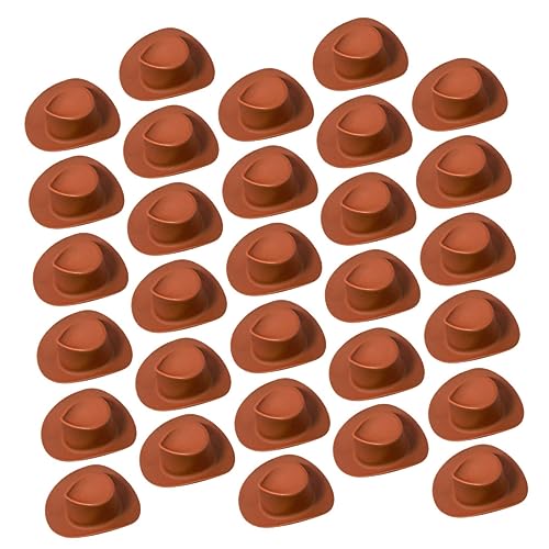 BESTonZON 30st Cowboy-Hut Rosafarbener Cowgirlhut Weinflaschenverschluss Hut Mini-Sombrero-hüte Miniaturhüte Für Puppen Miniatur-puppenhut Hut Für Puppe Kleiner Hut Kuchen Plastik Chocolate von BESTonZON