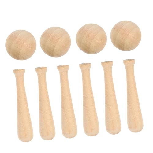 BESTonZON 30st Mini-Baseball Fledermäuse Schläger Basen Aufkleber Graffiti- Für Hölzerne Fledermaus Unvollendetes Handwerk Unvollendetes Ornamenthandwerk Holz von BESTonZON