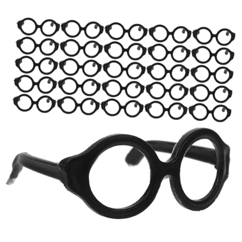 BESTonZON 30st Puppenbrille Puppe Verkleiden Zubehör Dekorative Glasdekore Entzückende Mini-Brille Brillen Zum Anziehen Der Puppe Lustige Brillendekore Puppe Verkleidet Brille Black Plastik von BESTonZON