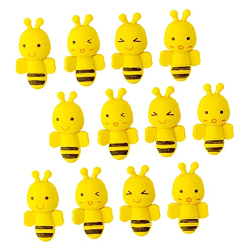 BESTonZON 36st Biene Radiergummi Spaß Neuartige Radiergummis Für Kinder Party Bevorzugt Radiergummis Massenradiergummis Für Radiergummis Für Spielpreise Kinder Malen Radiergummis Mini Yellow von BESTonZON