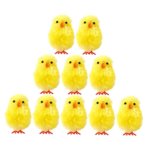 BESTonZON 36st Osterküken Gelbe Ostern-chenille-küken Osternest Küken Dekoration Huhn Aufblasbares Hühnerkostüm Hühnerfiguren Osterei-requisite Mini-hühner-modell Hahn Plüschstoff Yellow von BESTonZON