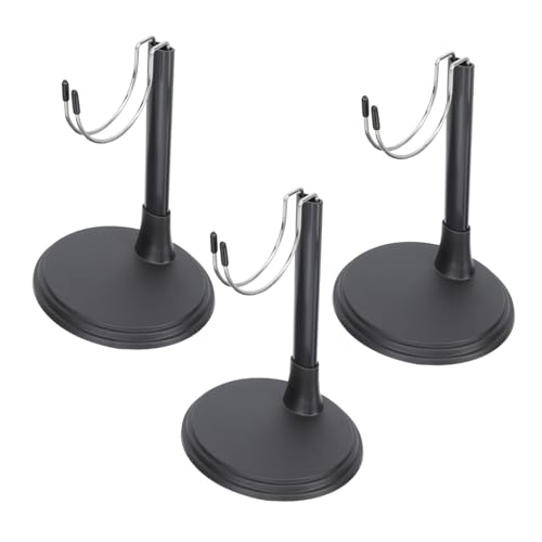 BESTonZON 3St Puppenständer Mädchen Plüschtiere Puppen Puppenkleidung Figure Stand doll Accessories Ausstellungsstand Puppenhalterung Rostfreier Stahl Black von BESTonZON