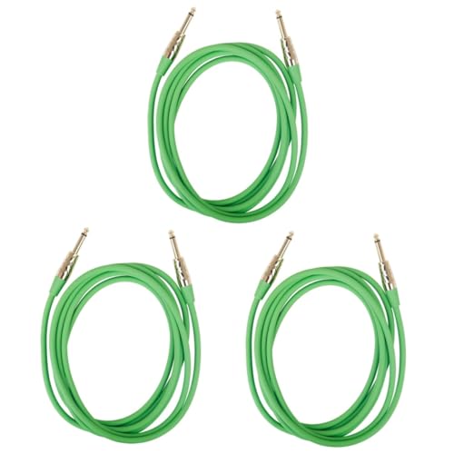 BESTonZON 3St Stromverlängerungskabel Mikrofon Instrumente Stecker Bausatz lichtleiterkabel optikalkabel Audioverbindungskabel Bass-Effektkabel Mit Kunststoff ummantelter Kupferdraht Green von BESTonZON