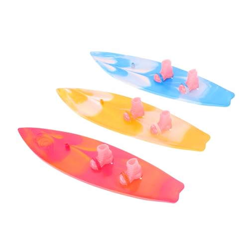 BESTonZON 3St -Surfbrett Mini-Surfbrett-Ornament Strandparty-Dekorationen Mini-Griffbretter Puppen Surfbrett Puppen Modell Pool-Party- -Topper Surfbrett-Party- von BESTonZON