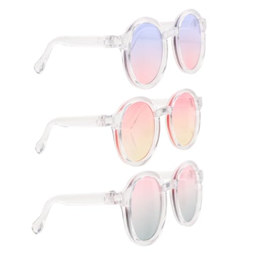 BESTonZON 3st 6 Punkte Puppenbrille Bunte Sonnenbrille Kostümbrille Sonnenbrille Für Puppe Brille Zum Anziehen Der Puppe Puppenzubehör Puppe Verkleidet Brille Klare Gläser Plastik von BESTonZON