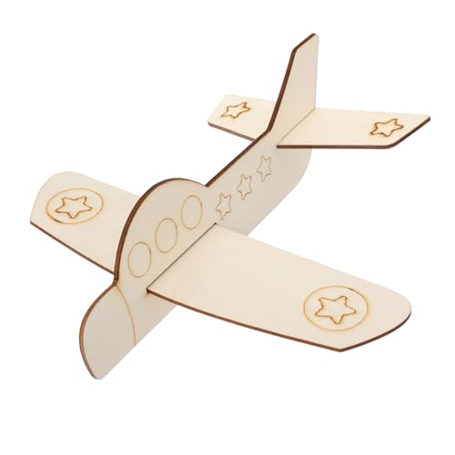 BESTonZON 3st Gekritzelspielzeug Zeichnen Spielzeuge Flugzeuge Holzbausatz Kinder Spielzeug Kinderspielzeug Graffiti-holzflugzeug DIY Flugzeug-Ornament Flugzeugdekor Aus Holz Hölzern von BESTonZON