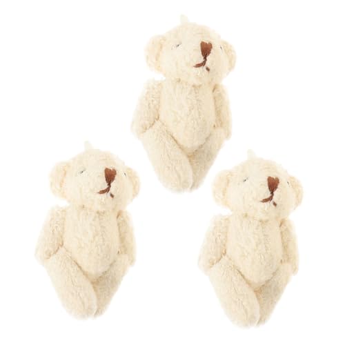 BESTonZON 3st Puppe Aus Perlensamt Kleidung Schmücken Kleidung Bärenzubehör Bärendekor DIY Liefert Plüsch Gefüllte Bärenpuppe DIY Bärenmaterial Schals Tragen Ornamente Pp Baumwolle Beige von BESTonZON