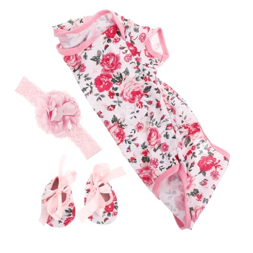 BESTonZON 3st Puppenkleidung Zubehör Für Wiedergeborene Puppen Mädchen-Babykleidung Zubehör Für Babypuppen Kleidung Für Wiedergeborene Babys Kleidung Für Neugeborene Rosa Baumwolle von BESTonZON