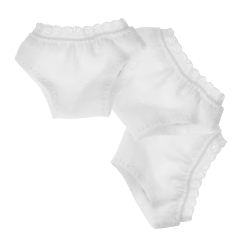 BESTonZON 3st -Shorts Kleidung Für Puppen Glitzer Mädchenpuppe Mein Leben Puppenzubehör Für Puppenkleidungszubehör Puppenunterhose Puppen Höschen Stoff Weiß von BESTonZON