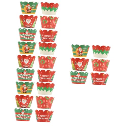 BESTonZON 4 Sätze Weihnachtsdekorationsrand Grad Geschlecht Offenbaren Dekoration Weihnachtsparty Accessoires Weihnachtsbacken Zubehör Weihnachtskuchendekorationen Dessert- 6 Stück * 4 von BESTonZON