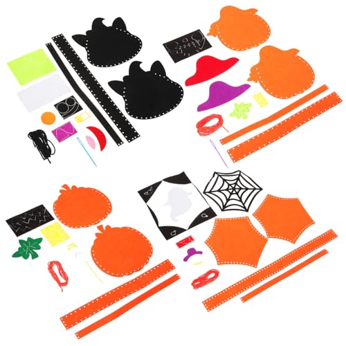 BESTonZON 4 Sets Halloween Handgemachte DIY Süßigkeitentüten Halloween Süßigkeitenhalter Halloween Tragetaschen Halloween Süßigkeitentüten Halloween Taschen Für Taschen Partytüten Halloween von BESTonZON