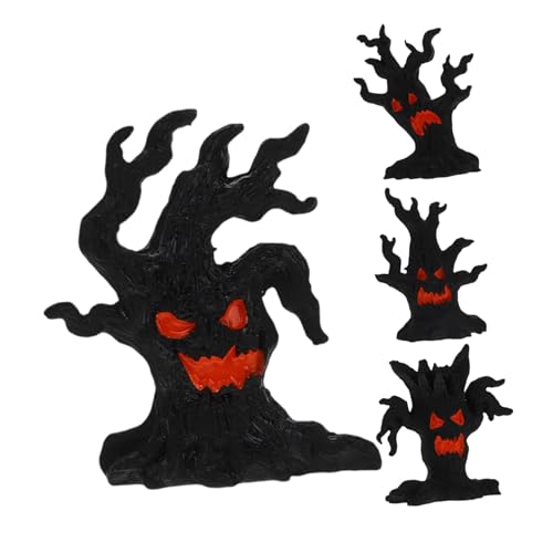 BESTonZON 4 Stück Dryade Dekorative Ornamente Halloween Baumstumpf Modell Halloween Grusel Dekoration Mini Halloween Dekoration Mini Halloween Ornamente Halloween Dekorationen von BESTonZON