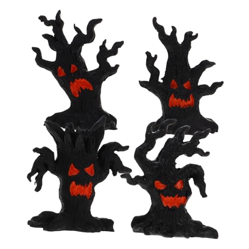 BESTonZON 4 Stück Dryaden Dekorative Ornamente Party Dekorationen Halloween Baum Outdoor Halloween Dekorationen Miniatur Baumstumpf Geisterbaumstumpf Geisterfigur Kürbisbaum von BESTonZON