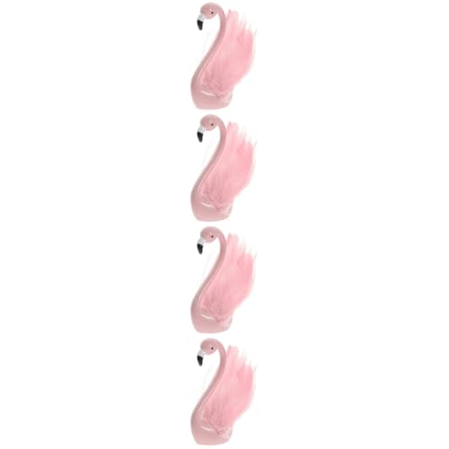 BESTonZON 4 Stück Flamingo-Ornamente Figur Flamingo-Kuchenaufsatz Schwimmbad Flamingo-Kuchendekorationen Laternen Desktop-Flamingo-Ornament Flamingo-Statue für den Desktop Harz Rosa von BESTonZON