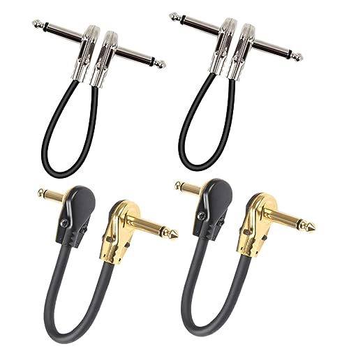 BESTonZON 4 Stück Gitarren Effektor Patchkabel Professionelle E Gitarren Pedalkabel Mit Geräuschlosem Klinkenstecker Ideal Für Verstärker Und Effektpedale änge von BESTonZON