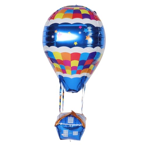 BESTonZON 4 Stück Heißluftballon Dekoration Böhmischer Präsentationsständer Luftballons Für Heißluftballon-mittelstücke 4d Heißluftballons Blaue Heißluftballons Aluminiumfolie von BESTonZON