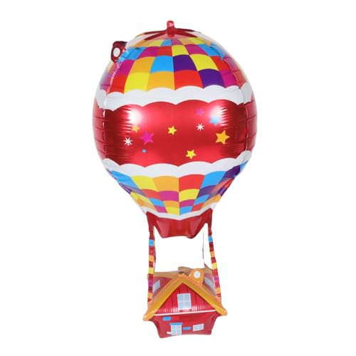 BESTonZON 4 Stück Heißluftballon Dekoration Kabellochtülle Mond-präsentationsständer 4d Heißluftballons Blaue Luftballons Heißluftballons Für Babys Luftdekoration Babyballons Aluminiumfolie von BESTonZON