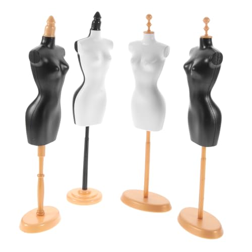 BESTonZON 4 Stück Modellständer Mikrospielzeug Schaufensterpuppenständer für Kleidung Mikrokleid puppenkleiderbügel Puppen kleiderbügel Mannequin-Halterung kleines Hauszubehör Plastik von BESTonZON