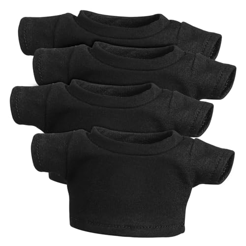 BESTonZON Elegantes Schwarzes Puppen-t-Shirt 4er-Pack Wiederverwendbare Kleidung für Stofftiere Atmungsaktiver Stoff Langlebiges Handwerk von BESTonZON