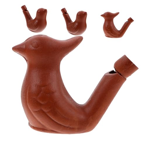 BESTonZON 4 Stück Sand-wasservogelpfeife Bird Whistle Toy Ton Pfeifenspielzeug Für Wasservögel Lustig Wasservögel Pfeifen Pfeife Für Vogelgeräusche Lärm Brown Zisha-keramik von BESTonZON