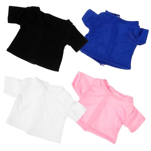 BESTonZON 4 Stück Stofftier Bär T Shirt Puppenkleidung Kleidung Bär Puppenoutfit Bärenkleidung Puppenkleidung Puppenkostüme Stofftier Outfits Kleidung Für Puppen Kleine Puppenkleidung von BESTonZON