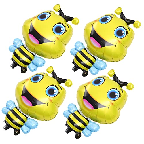 BESTonZON 4 Stück Tierischer Ballon Partyballons Entenballons Ballons Für Ballontiere Gehende Ballontiere Bienenballons Auto Kleine Luftballons Ballonbogen Yellow Aluminiumfolie von BESTonZON