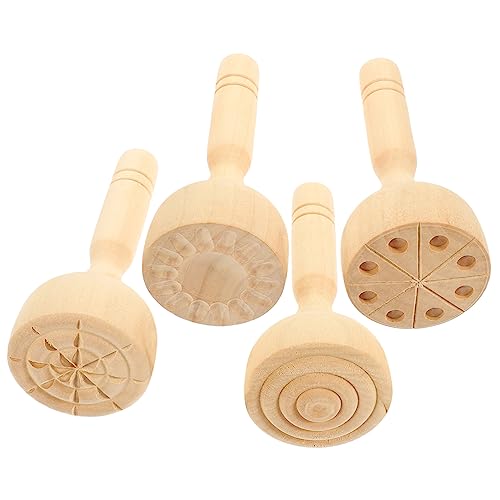 BESTonZON 4 Stück Ton Form Ton-Bastelformen dekorative Tonformen Töpferwaren für Ton Tonmodellierung Tonbedarf holzwerkzeuge Clay Tools Tonformen aus Holz Kinderwerkzeuge aus Ton hölzern von BESTonZON