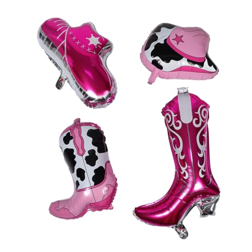 BESTonZON 4 Stück Western-Partyballons amerikanische Luftballons Babyballons Hut Ballons Western Party Luftballons Cowboyhut-Luftballons Disco-Cowgirl-Partydekorationen Disco-Cowgirl-Ballons von BESTonZON