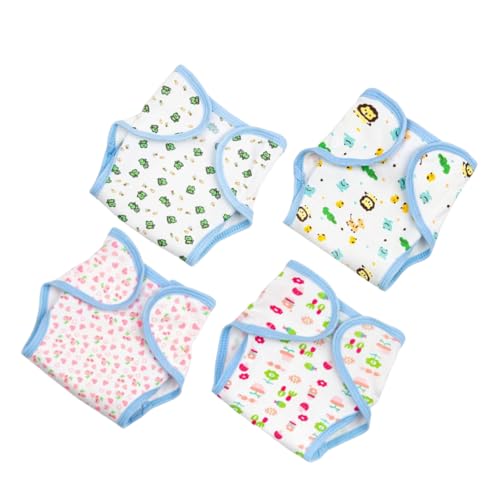 BESTonZON 4-teiliges Set mit Wiederverwendbaren Windeln für Babypuppen Dekorative Windeln für Puppen Verkleidungszubehör Kleidung Rollenspiel Babyzubehör von BESTonZON