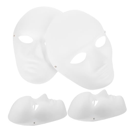 BESTonZON 4er Set DIY Handbemalte Masken Weiße Pulp Masken Für Partys Bühnenaufführungen Und Kostüme Blanko Masken Zum Ausmalen Für Und Erwachsene Kreative Dekoration Für Halloween von BESTonZON