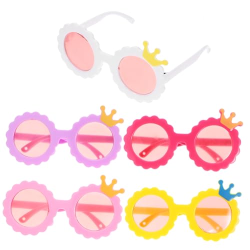 BESTonZON 5 Puppenbrille Kleine Sonnenbrille Aus Kunststoff Entzückende Mini-Sonnenbrille Modische Brillendekore Lustige Brillendekore Puppe Brille Requisiten Plastik von BESTonZON