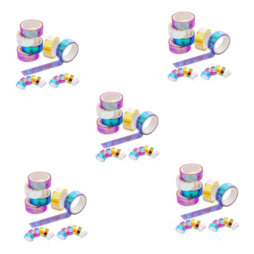 BESTonZON 5 Sätze Farbverlaufsband Beschreibbares Washi-tape Dekoratives Washi-tape Farbiges Klebeband Wasserfestes Klebeband Regenbogen Klebeband Klebriges Papierband Pvc 18 Stück * 5 von BESTonZON