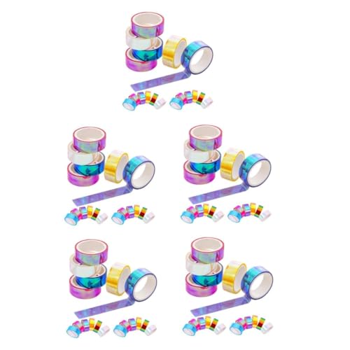 BESTonZON 5 Sätze Farbverlaufsband Dekoratives Washi-tape Regenbogen Klebeband Farbiges Klebeband Wasserfestes Klebeband Washi Tape Zum Aufzeichnen Tagebuch Washi Tape Pvc 18 Stück * 5 von BESTonZON