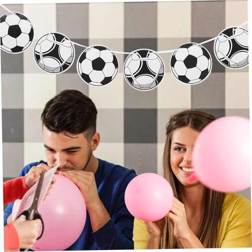 BESTonZON 5 Sätze Fußballfahne Banner Für Geburtstagsfeier Zubehör Für Fußballpartys Fußball Ammer Banner Fußballparty-banner Fußballballons Fußballdekorationen Für Klassenzimmer Papier von BESTonZON