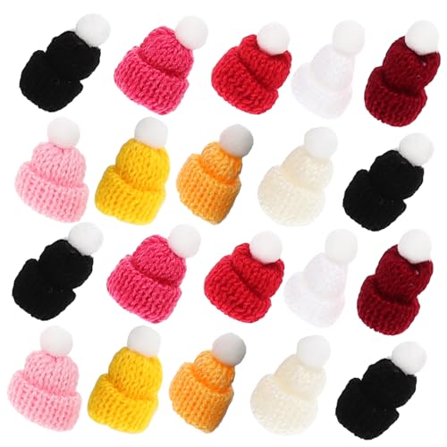 BESTonZON 50 Stück Mini-mütze Kleine Hüte Zum Basteln Strickmützen Basteln Mini-weinflaschenhut Miniatur-strickmützen Puppenhüte Mini-hüte Puppe Hüte Dekoration Mini-dekor Mini-Hut Polyester von BESTonZON