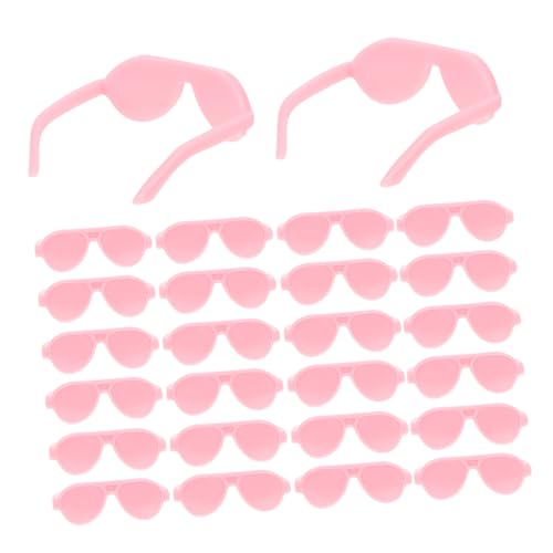 BESTonZON 50 Stück Minipuppenbrille Mini-Puppen Realistische Babypuppe Mini-Sachen Miniatur Puppenkleidung Mini-Dinge Puppe Figur Mini- Brille Plastik Rosa von BESTonZON