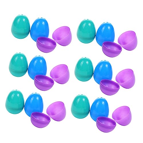 BESTonZON 50 Stück Ostereier Ostern gefüllte Eier Spielzeugeier gefälschte Eier Eierkartons fillable easter eggs plastikkiste 0stergeschenke Osterei-Verzierungen eiförmige Geschenkboxen von BESTonZON