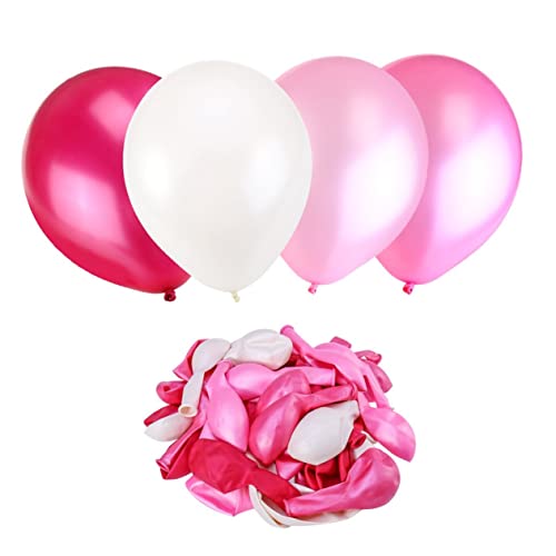 BESTonZON 50 Stück Perlmutt glänzender Ballon ballonie kidsballonie kinderspielzeuge gebutagsdeko verchromte Luftballons Ballon für Kinderspaß Latexballon Geburtstagsfeier Ballon Rosa von BESTonZON