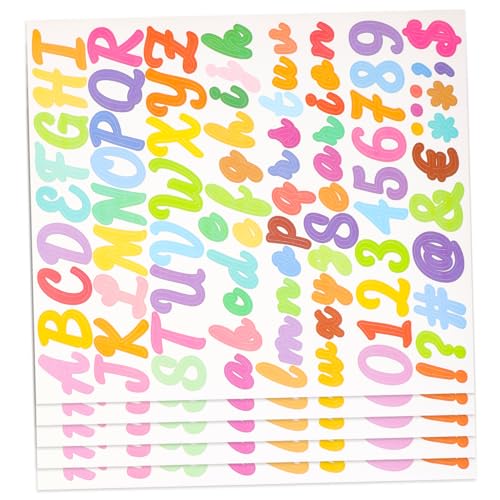 BESTonZON 5St Alphabet-Buchstabenaufkleber personalisierte Sticker personalisierte Aufkleber Zahlen Aufkleber Mehrzweckaufkleber Buchstaben- und Zahlenaufkleber Scrapbooking-Nummernaufkleber von BESTonZON