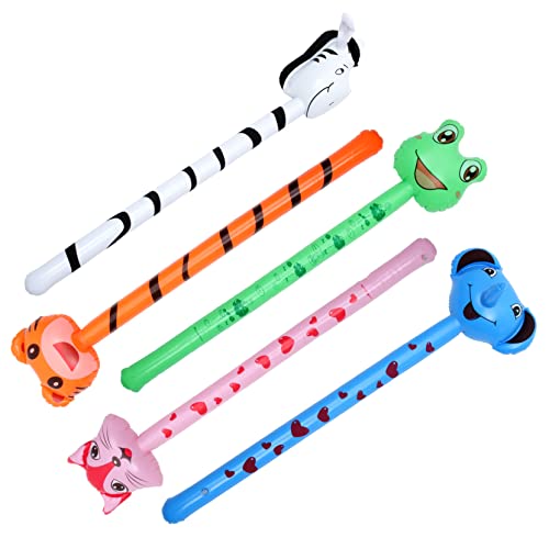 BESTonZON 5St Aufblasbarer Tierstab aufblasbares Spielzeug aufblasen Tiere in die Luft jagen sprengen tiere stick kinder sandspielzeug pool toys for Luftballons aufblasbarer Hammer PVC von BESTonZON