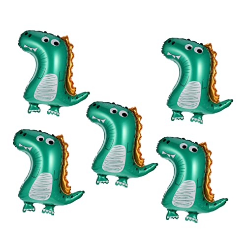 BESTonZON 5st Dinosaurier-folienballons Cartoon-ballon Ballons Dinosaurier Dinosaurier-ballons Grüner Ballon Kronenballons Aufblasbares Dinosaurierspielzeug Tierballons Green Aluminiumfolie von BESTonZON